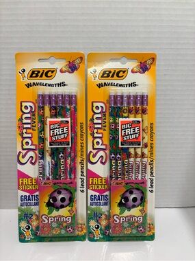 Vintage 1997 BIC Wavelengths Spring Fever Pencils 2 Sealed Packs 12 Total